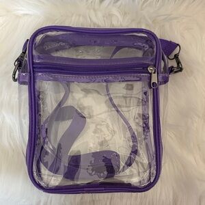 Clear Purple Crossbody Bag - Transparent PVC Shoulder Bag